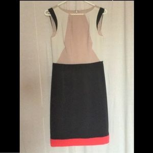 Ann Taylor Beige/Black Pencil Skirt Dress